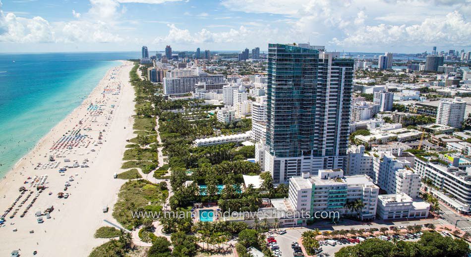 South Beach condos aerial view