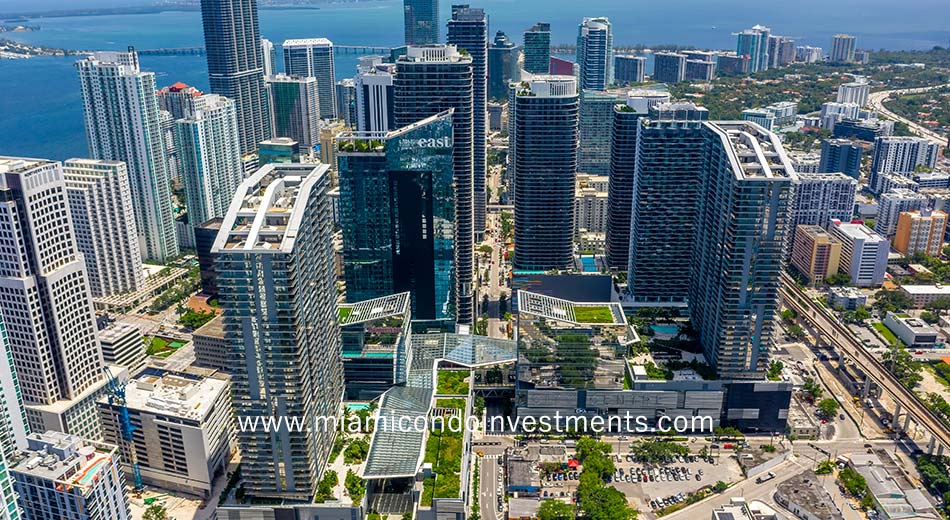 Brickell condo skyscrapers and Brickell City Centre