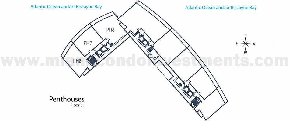 Marina Blue penthouse floor 51 floor plate