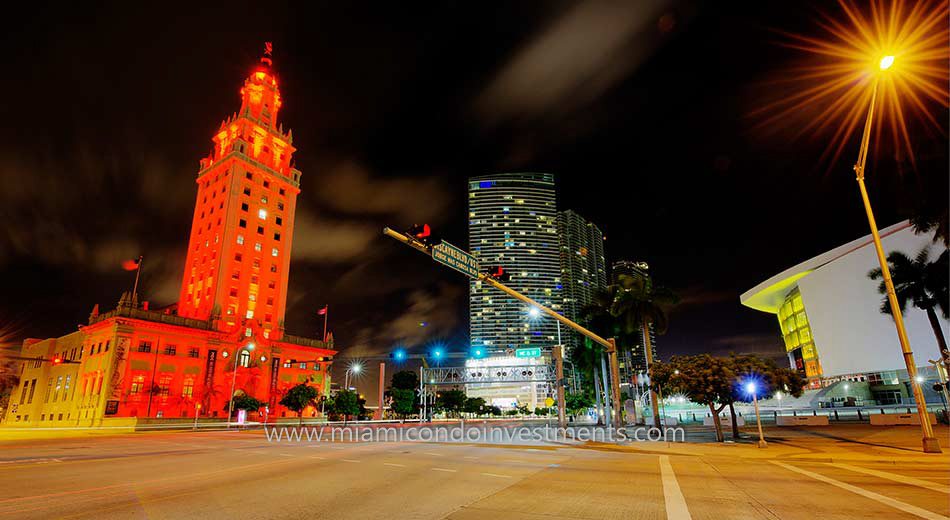 Park West Miami at night