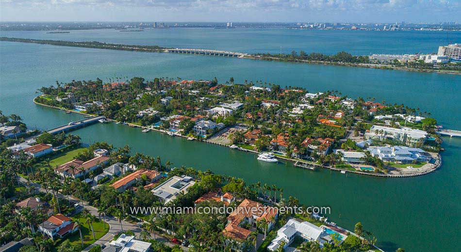 waterfront estates on Sunset Islands in Miami Beach