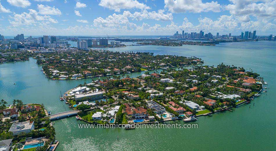 luxury homes on Sunset Islands in Miami Beach