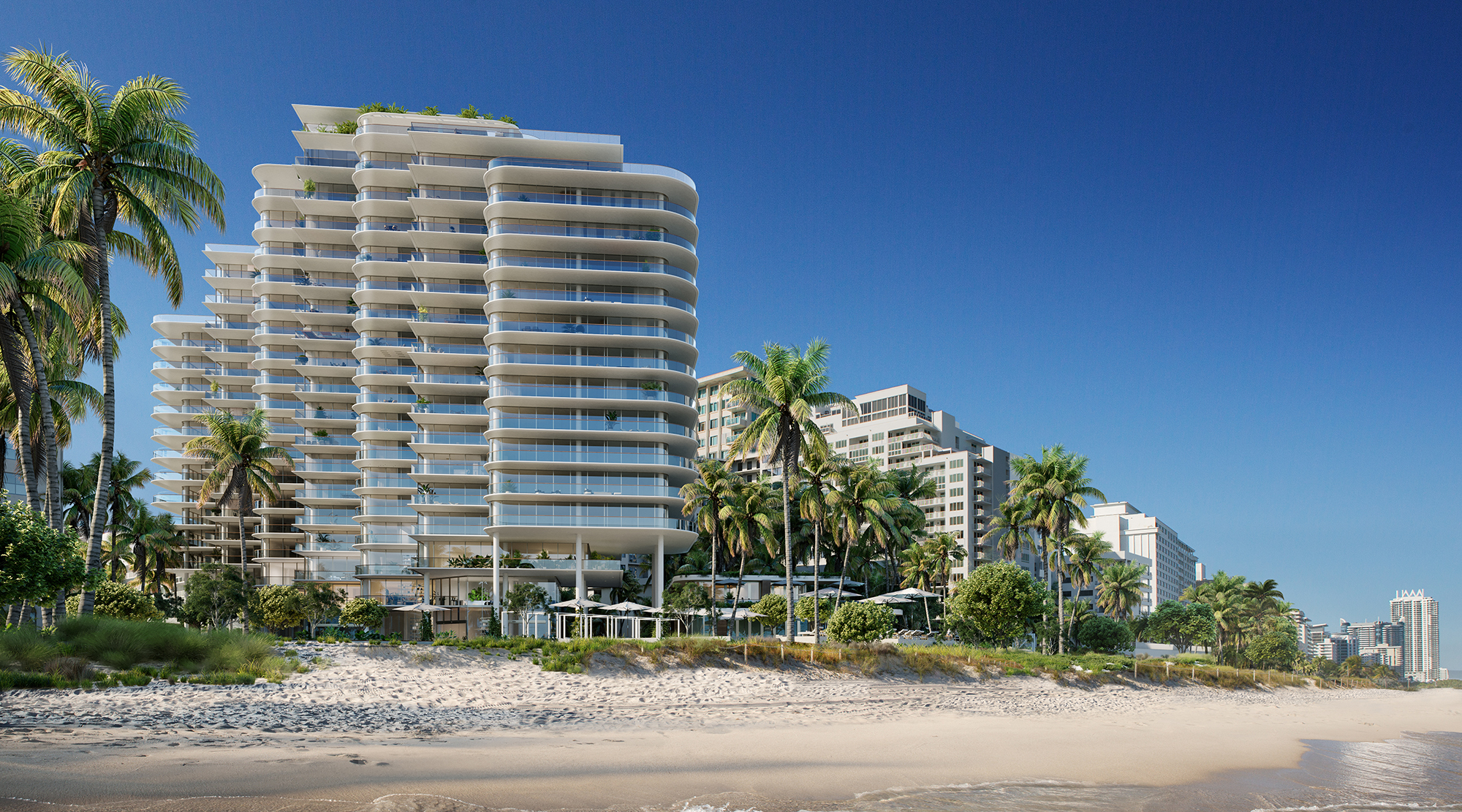 The Perigon Miami Beach Elevation from the Beach