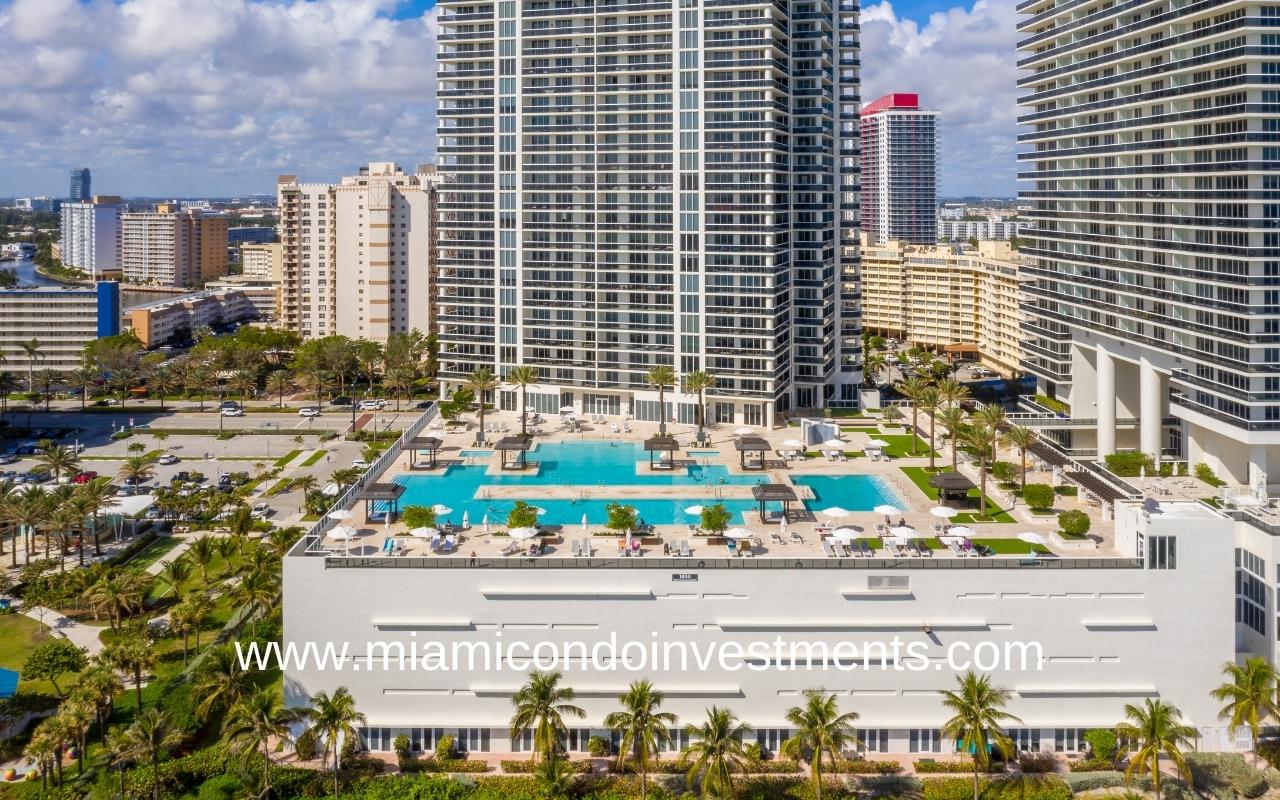 Beach Club 1 Pool Deck and Drone View